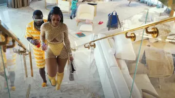Casablanca Yellow Wavy Gradient Crochet Shorts worn by Gucci Mane in Married with Millions [Official Music Video]