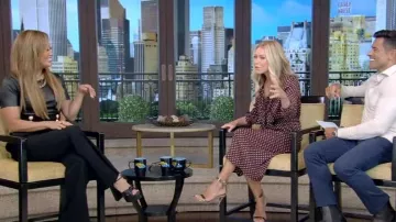 Balmain 6-Button Crepe Wide-Leg Pants worn by Carrie Ann Inaba as seen in LIVE with Kelly and Mark on  September 13, 2023