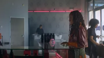 Cult Gaïa Jay Faux Fur Lined Faux Leather Jacket worn by Hazel-May McCall (Ashleigh Murray) as seen in The Other Black Girl (S01E04)