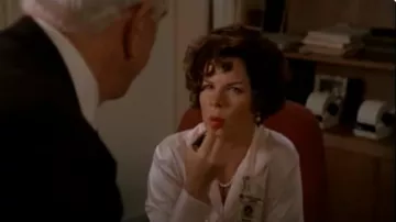 Pearl Earrings worn by Miss Cheevus (Marcia Gay Harden) in Spy Hard movie