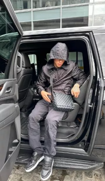 Louis Vuitton Black Monogram Canvas & Suede LV Trainer Sneakers worn by Central  Cee on his Instagram account @centralcee