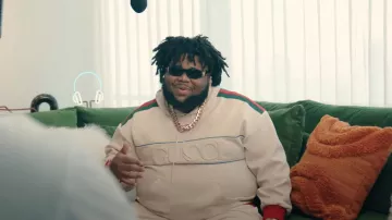 Gucci Beige & Mesh Trim Logo Embossed Hoodie worn by Rod Wave in Checkmate (Official Video) | REACTION