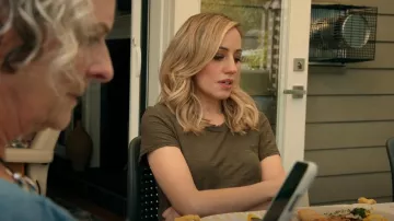 James Perse Women Sheer Slub Crew Neck Tee Sergeant worn by Brie Sheridan (Zibby Allen) as seen in Virgin River (S05E06)