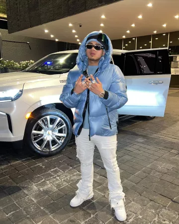 Celine Light Blue & Black Logo T-Shirt worn by Jesus Ortiz Paz on his Instagram account @jesusortizpazfr