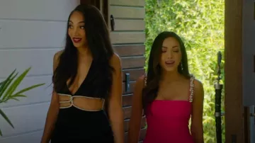 Karen Millen Figure Form Crystal Embellished Mini worn by Lauren Shortt as seen in Selling The OC (S02E02)