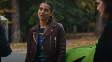 Allsaints Balfern Leather Biker Jacket worn by Rachel Caldwell (Sage Linder) as seen in Harlan Coben's Shelter (S01E07)