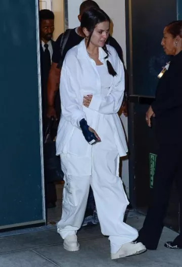 Eb Denim Cargo Pants worn by Selena Gomez in New York Post on September 13, 2023