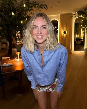 Chiara Ferragni Emerald Heart Pendant Necklace worn by Chiara Ferragni on her Instagram post on September 17, 2023