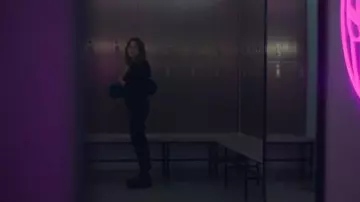 See by Chloe Logo-Debossed Patent-Leather Chelsea Boots worn by Liv Taylor (Jenna Coleman) as seen in Wilderness (S01E04)