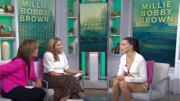 Cult Gaia Soraya Top worn by Millie Bobby Brown as seen in Today with Hoda & Jenna on September 15, 2023