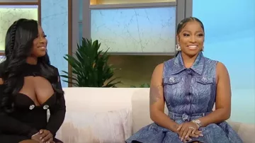 Area Printed Denim Minidress worn by Toya Johnson as seen in Tamron Hall on September 14, 2023