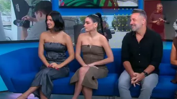 Top de corsé LPA Delfina usado por Charli D'Amelio visto en Good Morning America el 18 de septiembre de 2023