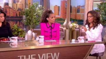 Sergio Hudson Belted Pleated Mini Shirtdress worn by Alyssa Farah as seen in The View on  September 18, 2023
