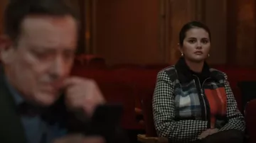 Marine Serre Tartan Pattern Jacket worn by Mabel Mora (Selena Gomez) as seen in Only Murders in the Building (S03E08)