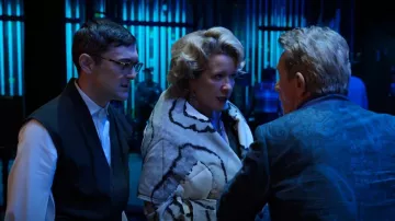Norma Kamali Women's Wrap Coat worn by Donna DeMeo (Linda Emond) as seen in Only Murders in the Building (S03E08)