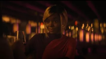 Tory Burch Colorblock Long Sleeve Jersey Top worn by Hazel-May McCall (Ashleigh Murray) as seen in The Other Black Girl (S01E09)