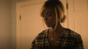 Ganni Elfin Top worn by Hazel-May McCall (Ashleigh Murray) as seen in The Other Black Girl (S01E09)
