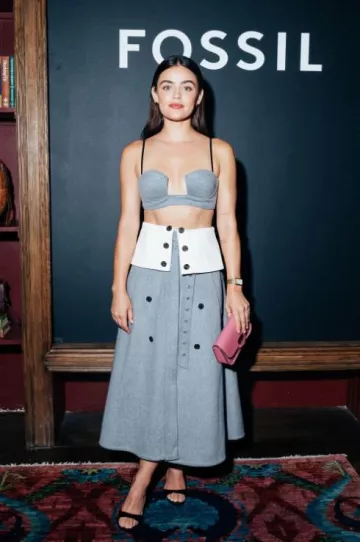 Fossil Lennox Small Flap Crossbody worn by Lucy Hale at Fossil Group: Made for This Collection Launch Event on September 6, 2023