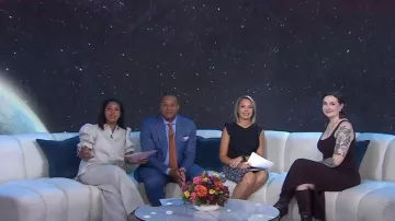 Loft Ruffle Sleeve Top worn by Dylan Dreyer as seen in Today on September 20, 2023