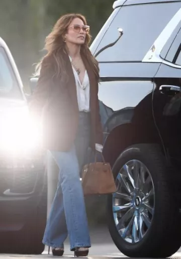 Santoni Patent Leather High-Heel Sandal worn by Jennifer Lopez in Los Angeles Post on August 23, 2023
