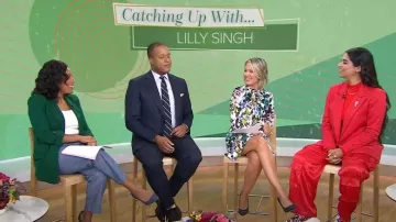 Eliza J Floral Tie Neck Dress worn by Dylan Dreyer as seen in Today on September 21, 2023