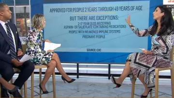 Reiss Alegra Printed Wrap Midi-Dress usado por Natalie Azar como se ve en Today el 21 de septiembre de 2023