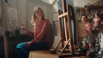 Zara Striped Wrap Top worn by Aimee Gibbs (Aimee Lou Wood) as seen in Sex Education (S04E02)