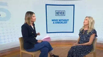 Veronica Beard Grant Wide-Leg Patch Pocket Jeans porté par Savannah Guthrie comme vu dans Today on September 22, 2023
