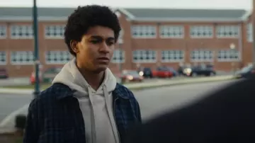 Abercrombie & Fitch Zip Front Check Oversized Shirt Jacket worn by Mickey Bolitar (Jaden Michael) as seen in Harlan Coben's Shelter (S01E08)