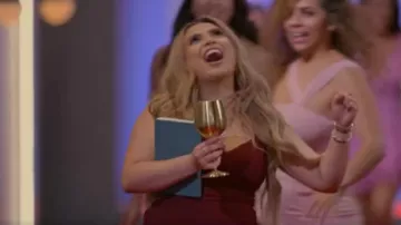 Pretty Little Things Crepe Mi­di Dress worn by Mayra Cardenas as seen in Love Is Blind (S05E01)