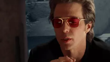 Charlie's Angels movie Wardrobe: Sam Rockwell wears Ray-Ban Caravan Red Sunglasses to play Eric Knox