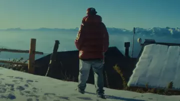 Icecream Blue Snakeskin Print Running Dog Jeans usados por Duki en TROYA (Video Oficial)