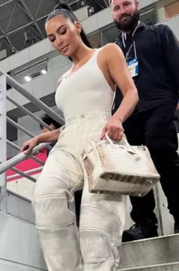 Star Style on X: Kim Kardashian wearing Hermes Himalayan Birkin Bag, Yeezy  Season 2 High Knit Boot with Ope…    / X