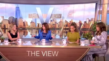 L'Agence Gavin Houndstooth Wide Leg Pants worn by Alyssa Farah as seen in The View on September 25, 2023