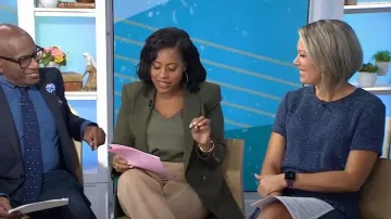 Maje Smocked Fringe Hem worn by Dylan Dreyer as seen in Today on  September 26, 2023