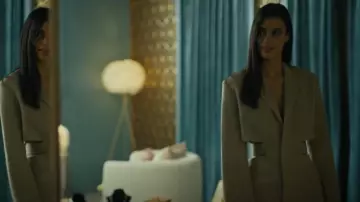 Jacquemus La Robe Bari Stone Cut-out Linen Blazer Dress In Beige worn by Cruz Manuelos (Laysla De Oliveira) as seen in Special Ops: Lioness (S01E07)
