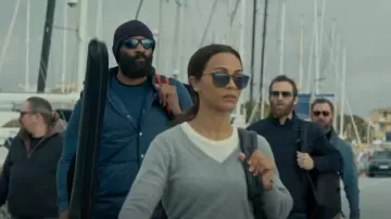 Theory Cash­mere Sweater worn by Joe (Zoe Saldana) as seen in Special Ops: Lioness (S01E08)