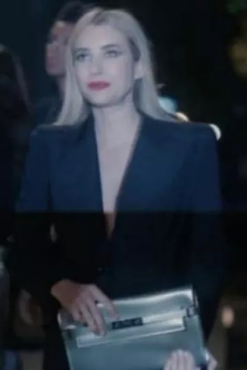 Dolce & Gabbana Jersey Stretch Single-Breasted Coat worn by Emma Roberts in American Horror Story 12X01 Multiply Thy Pain on September 20, 2023