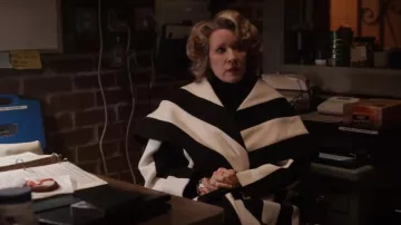 Sergio Hudson Collections Long Drape Coat worn by Donna Demeo (Linda Emond) as seen in Only Murders in the Building (S03E09)