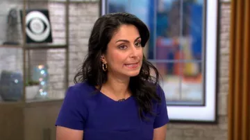 Boss Duranita Robe portée par Céline Gounder vue dans CBS Mornings le 27 septembre 2023