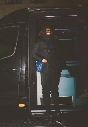 Nike Black Tech Joggers worn by Russ Millions on his Instagram account @russmillions