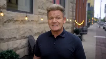 Club Monaco Split Neck Polo worn by Gordon Ramsay as seen in Kitchen Nightmares (S08E01)