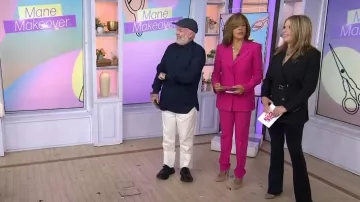 Michael Kors Crepe Cigarette Pants in Fuchsia worn by Hoda Kotb as seen in Today with Hoda & Jenna on September 28, 2023