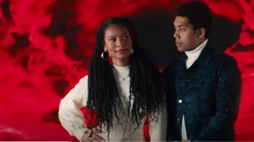 Puma Fenty By Rihanna Nude Corset Sweatshirt In Nude Neutrals worn by Marie Moreau (Jaz Sinclair) as seen in Gen V (S01E02)