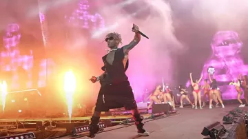 Chanel Black Oversized Oval Sunglasses worn by Lil Uzi Vert in NFL music video
