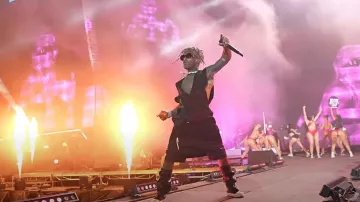 Rick Owens Black Pods Cargo Shorts worn by Lil Uzi Vert in NFL music video