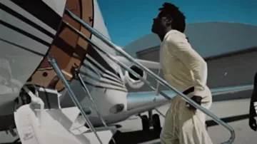 Balenciaga Pale Yellow Velour & Rhinestone BB Paris Zip Hoodie worn by Lil Uzi Vert in NFL music video