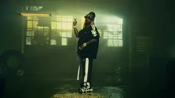 Balenciaga Black 3B Sports Icon Beanie worn by Lil Wayne in Brand New by Tyga, YG, Lil Wayne (Official Video)