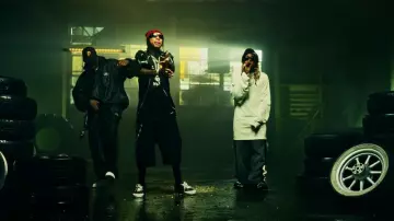 Balenciaga Black & Rainbow Crest Soccer Jersey worn by Tyga in Brand New by Tyga, YG, Lil Wayne (Official Video)