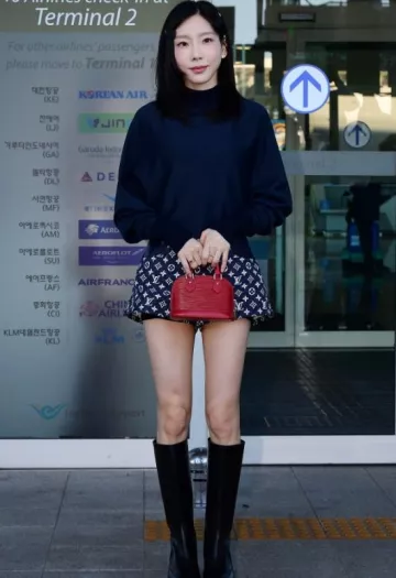 Louis Vuitton Nano Alma worn by Taeyeon at Incheon Airport on October 1, 2023